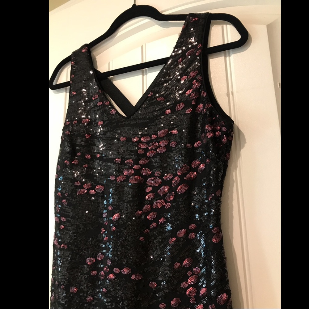 ASTR black and burgundy sequence dress